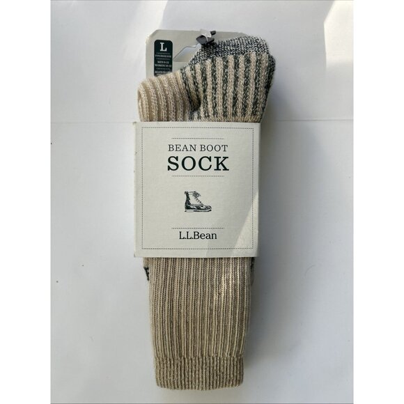 LL Bean Boot Sock Dark khaki. Unisex, Shoe Size L 9-12 Men 10-12 Women - Picture 1 of 2